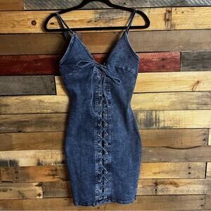 Windsor Denim Lace Up Dress Size Small